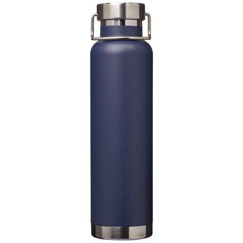 azul marino Botella de 650 ml de acero inoxidable reciclado con certificado RCS con aislamiento de cobre