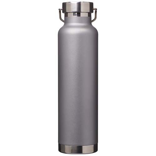 gray Botella de 650 ml de acero inoxidable reciclado con certificado RCS con aislamiento de cobre