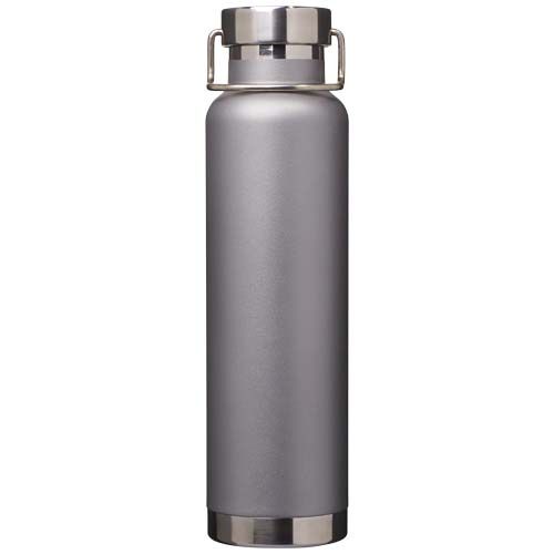 gray Botella de 650 ml de acero inoxidable reciclado con certificado RCS con aislamiento de cobre