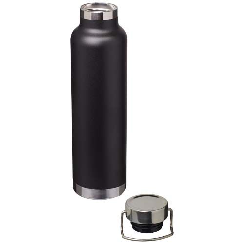 black Botella de 650 ml de acero inoxidable reciclado con certificado RCS con aislamiento de cobre