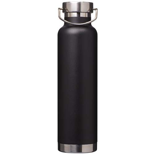 black Botella de 650 ml de acero inoxidable reciclado con certificado RCS con aislamiento de cobre