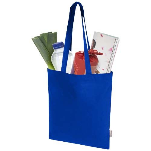 Bolsa Tote de 7 L de algodón reciclado de 140 g/m² con certificado GRS 