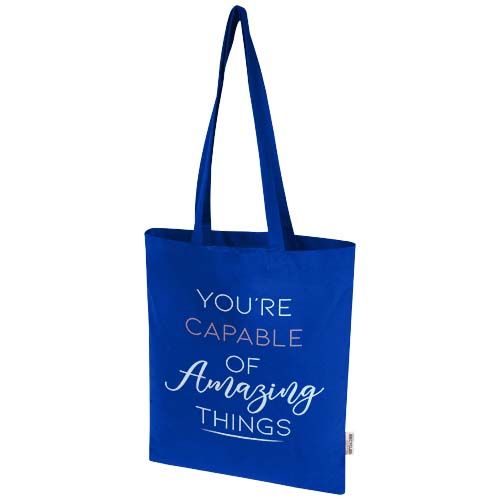 Bolsa Tote de 7 L de algodón reciclado de 140 g/m² con certificado GRS 