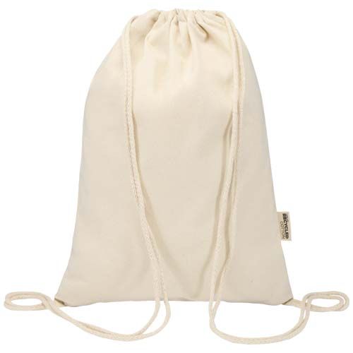 Bolsa de 5 L con cordón de algodón reciclado de 140 g/m² con certificado GRS Oregon Blend