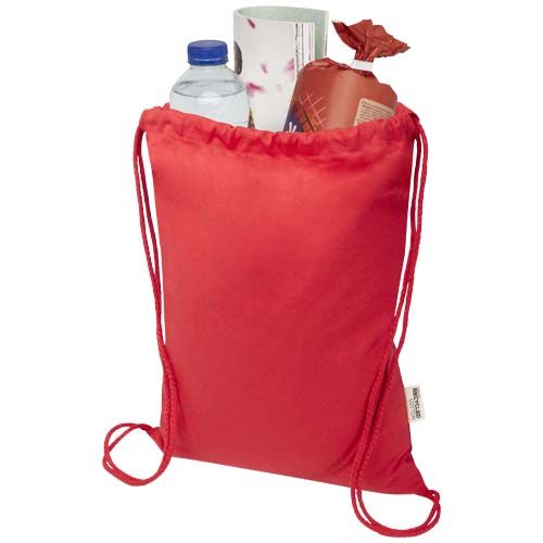 Bolsa de 5 L con cordón de algodón reciclado de 140 g/m² con certificado GRS 
