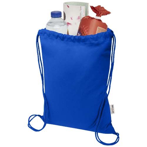 Bolsa de 5 L con cordón de algodón reciclado de 140 g/m² con certificado GRS 