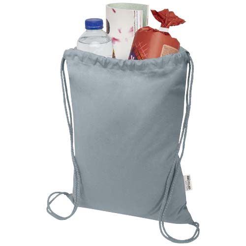 Bolsa de 5 L con cordón de algodón reciclado de 140 g/m² con certificado GRS 
