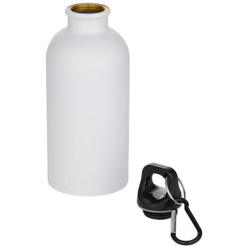 Botella de 400 ml de acero inoxidable mate con certificado RCS de una sola pared con mosquetón 