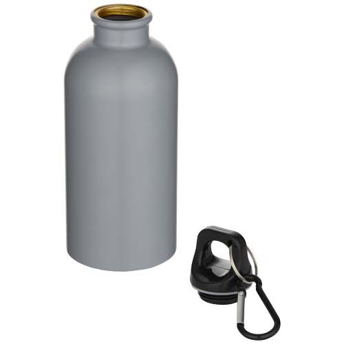 Botella de 400 ml de acero inoxidable mate con certificado RCS de una sola pared con mosquetón 