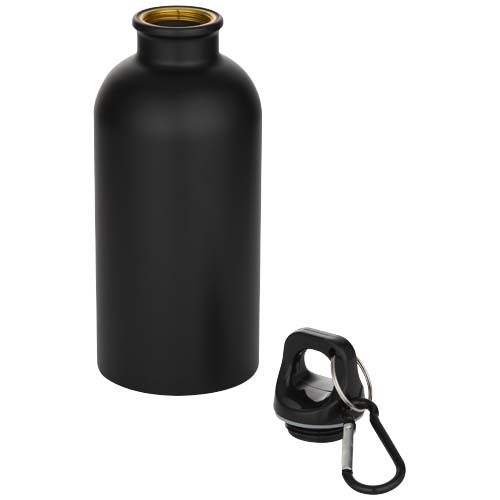 Botella de 400 ml de acero inoxidable mate con certificado RCS de una sola pared con mosquetón 
