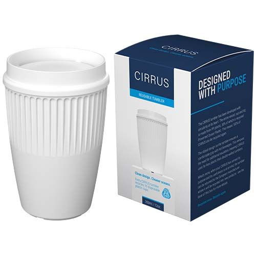white Vaso de 350 ml con tapa de 360°