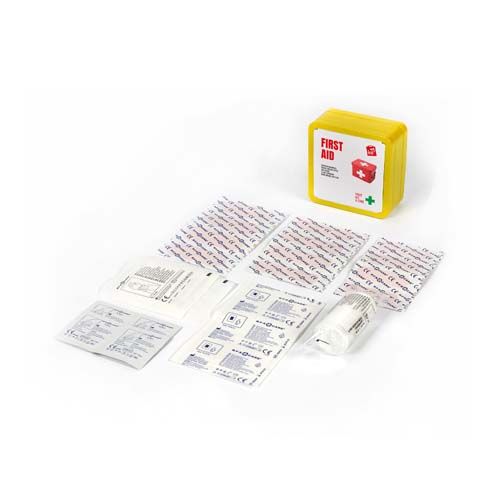 yellow Kit de primeros auxilios en caja metálica