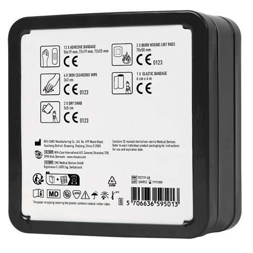 black Kit de primeros auxilios en caja metálica