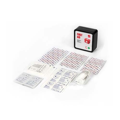black Kit de primeros auxilios en caja metálica