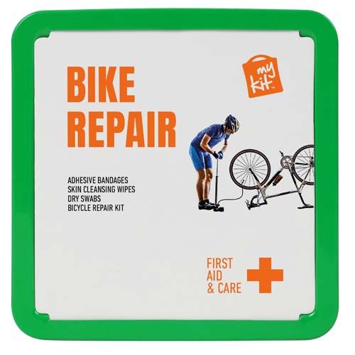 KIT DE REPARACIÓN DE BICICLETAS EN CAJA METÁLICA