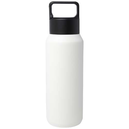 white Botella de 600 ml con aislamiento al vacío de cobre en acero inoxidable reciclado con certificado RCS