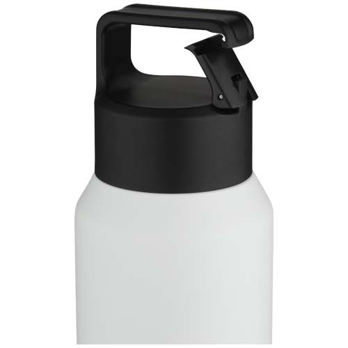 white Botella de 600 ml con aislamiento al vacío de cobre en acero inoxidable reciclado con certificado RCS