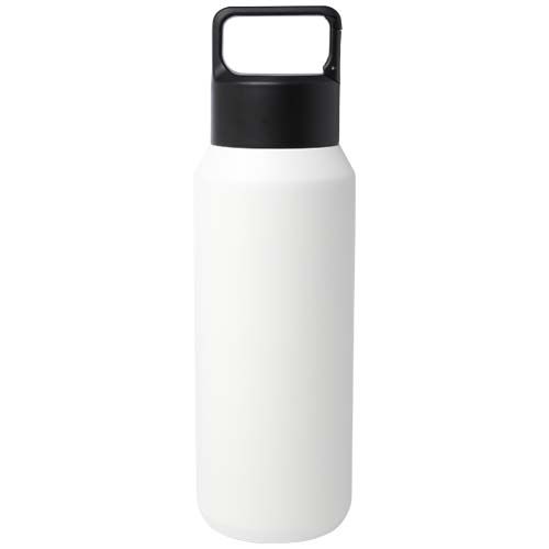 white Botella de 600 ml con aislamiento al vacío de cobre en acero inoxidable reciclado con certificado RCS