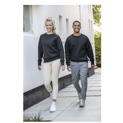 black Jersey deportivo unisex con punto indesmallable de cuello redondo