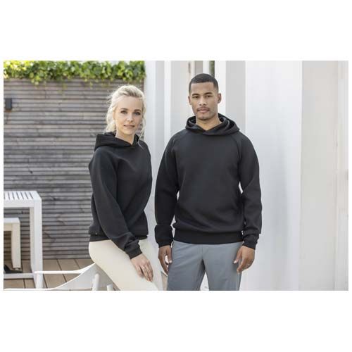 black Sudadera deportiva unisex con punto indesmallable de 350 g/m²