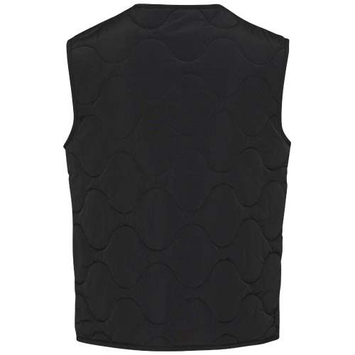 black Chaleco acolchado unisex de material reciclado con certificado GRS Quartz
