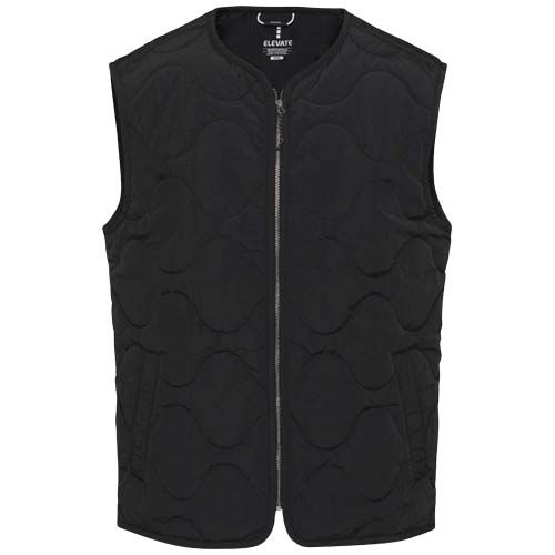 black Chaleco acolchado unisex de material reciclado con certificado GRS Quartz