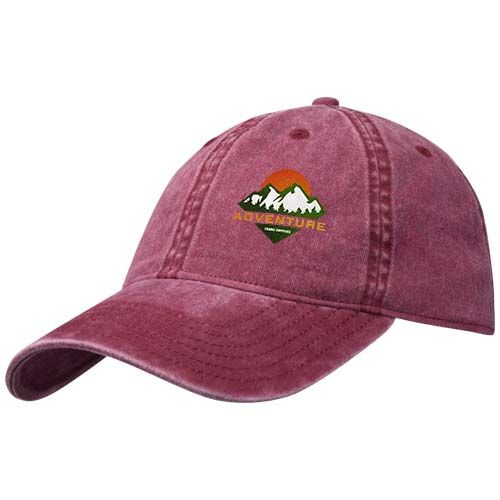 burdeos Gorra lavada de 6 paneles