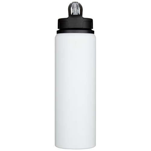 white Botella de 800 ml de acero inoxidable reciclado con certificado RCS de una sola pared