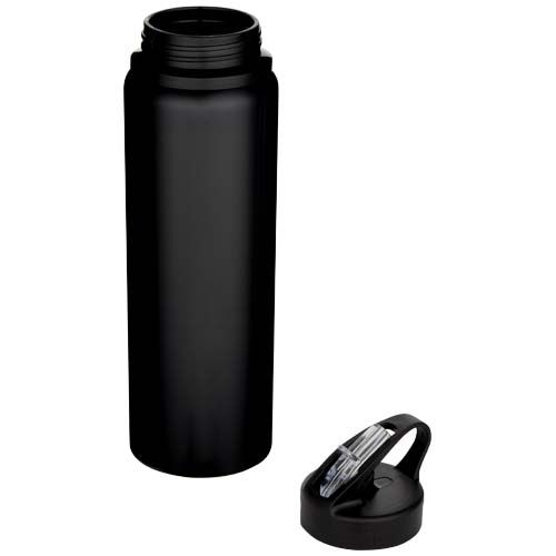 black Botella de 800 ml de acero inoxidable reciclado con certificado RCS de una sola pared