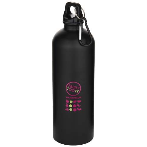 black Botella de 750 ml de acero inoxidable mate reciclado con certificado RCS con mosquetón