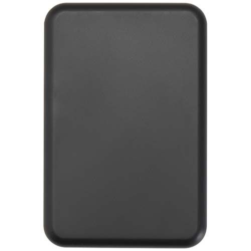 black Batería externa inalámbrica magnética de 5000 mAh y 15 W con PD de 20 W fabricada con plástico reciclado
