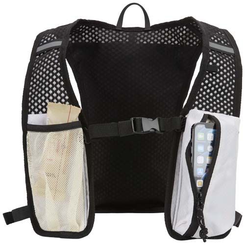 Chaleco de running de material reciclado con certificado GRS y mochila de hidratación de 5 L 