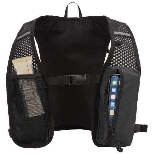 Chaleco de running de material reciclado con certificado GRS y mochila de hidratación de 5 L 