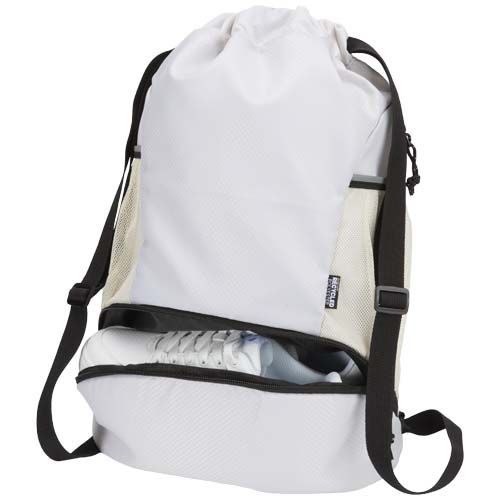 Bolsa deportiva de 18 L con cordón y compartimento inferior de material reciclado con certificado GRS 