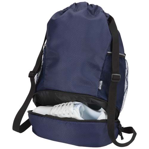 Bolsa deportiva de 18 L con cordón y compartimento inferior de material reciclado con certificado GRS 
