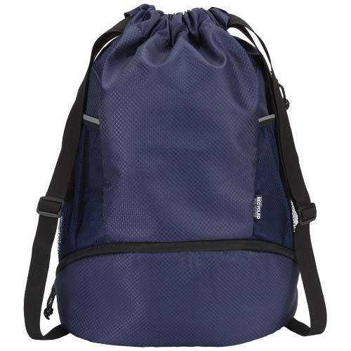 Bolsa deportiva de 18 L con cordón y compartimento inferior de material reciclado con certificado GRS 