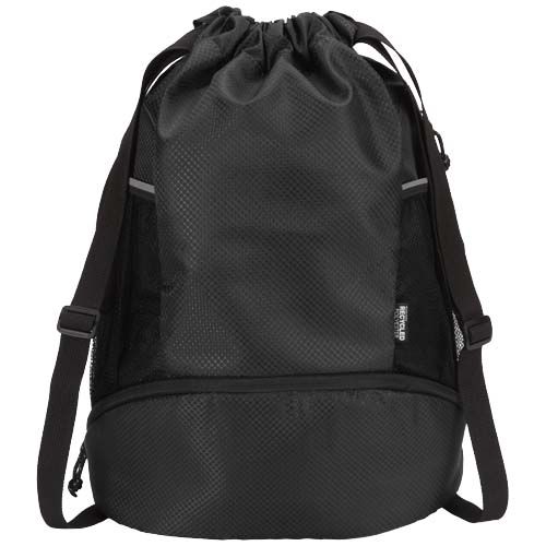 Bolsa deportiva de 18 L con cordón y compartimento inferior de material reciclado con certificado GRS 