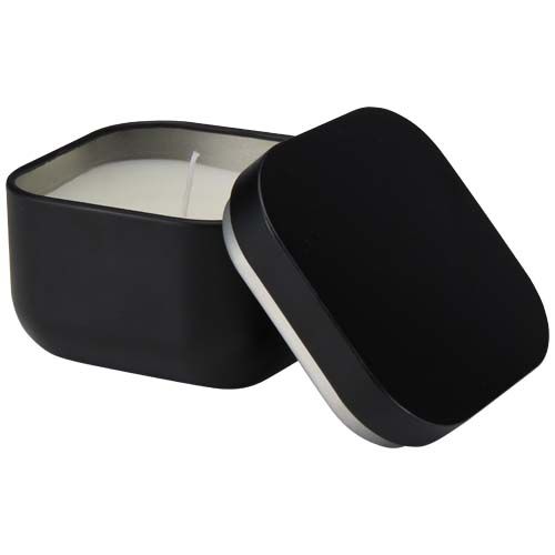 black Vela cuadrada en caja metálica con aroma de vainilla