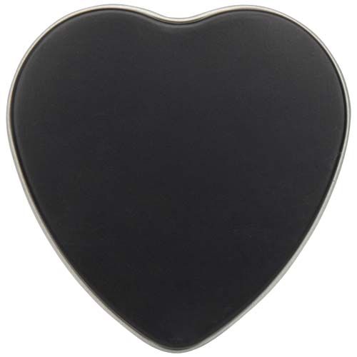 black Vela con forma de corazón y aroma de vainilla en caja metálica