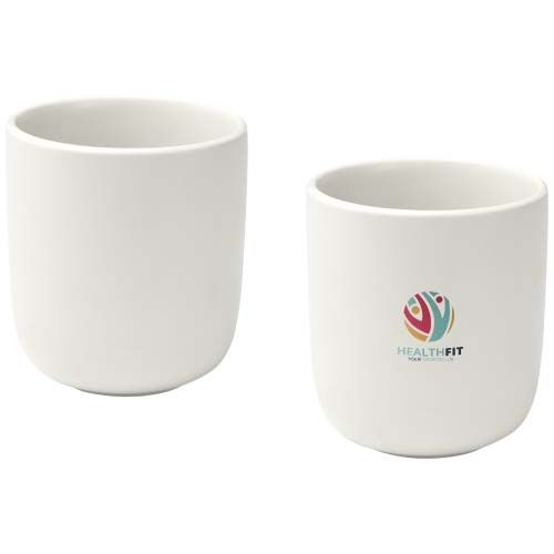 white Juego de 2 tazas de cerámica de 200 ml