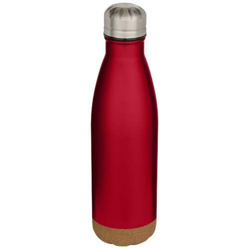 Botella de 500 ml de acero inoxidable con aislamiento y doble pared con detalles de corcho 