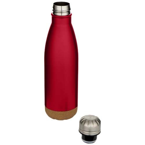 red Botella de 500 ml de acero inoxidable con aislamiento y doble pared con detalles de corcho