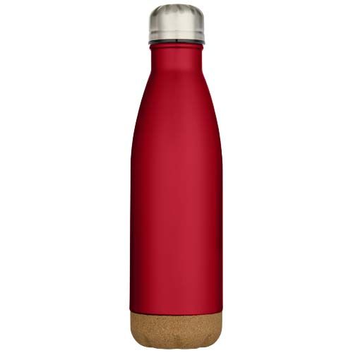 red Botella de 500 ml de acero inoxidable con aislamiento y doble pared con detalles de corcho