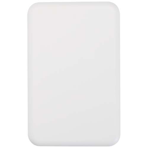 white Batería externa inalámbrica magnética de 10 000 mAh y 15 W con PD de 20 W fabricada con plástico reciclado