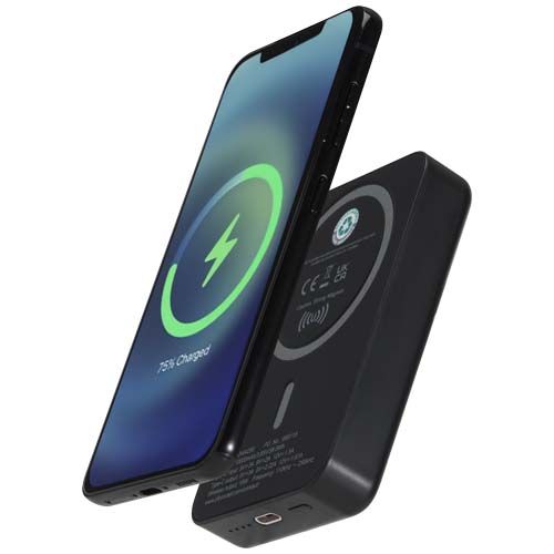 Batería externa inalámbrica magnética de 10 000 mAh y 15 W con PD de 20 W fabricada con plástico reciclado 