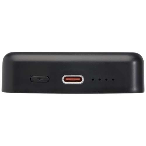 black Batería externa inalámbrica magnética de 10 000 mAh y 15 W con PD de 20 W fabricada con plástico reciclado