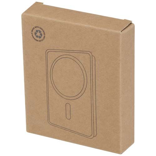 black Batería externa inalámbrica magnética de 10 000 mAh y 15 W con PD de 20 W fabricada con plástico reciclado