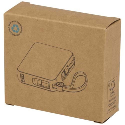 Batterie externe Acrux de 10 000 mAh et 35 W pour tablette avec câble Type-C intégré - fabriquée en plastique recyclé - 2