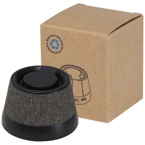 black Altavoz inalámbrico magnético de plástico reciclado de 3 W