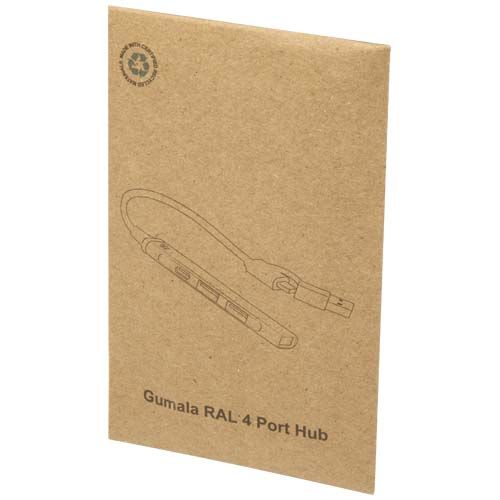 Hub USB-A y tipo-C de 4 puertos de aluminio reciclado con doble entrada 